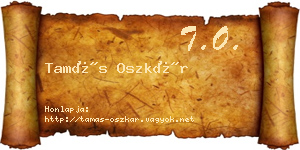 Tamás Oszkár névjegykártya